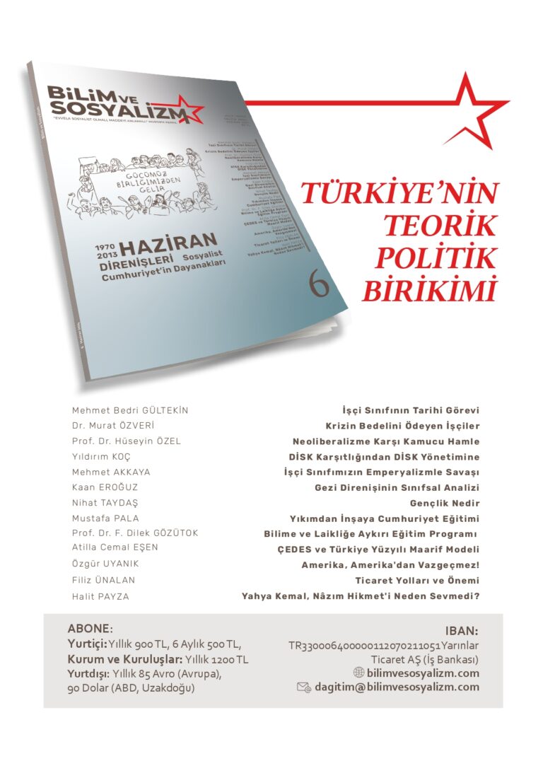 Bilim ve Sosyalizm Dergisi 6. Sayı